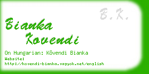 bianka kovendi business card