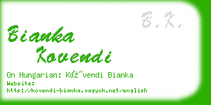 bianka kovendi business card